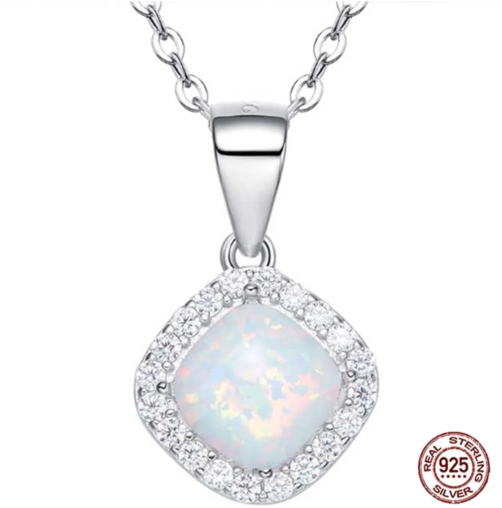 Panriya Sterling Silver 925 Opal Necklace | Gift for Women, Girls & Sister | With Authenticity and 925 Stamp