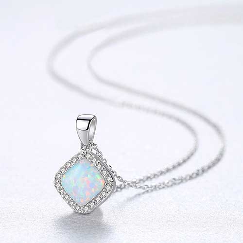 Panriya Sterling Silver 925 Opal Necklace | Gift for Women, Girls & Sister | With Authenticity and 925 Stamp